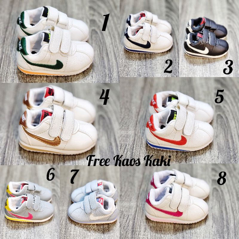 NIKE CORTEZ SIZE 26 - 35 SEPATU ANAK SNEAKERS PUTIH NAVY HITAM MERAH