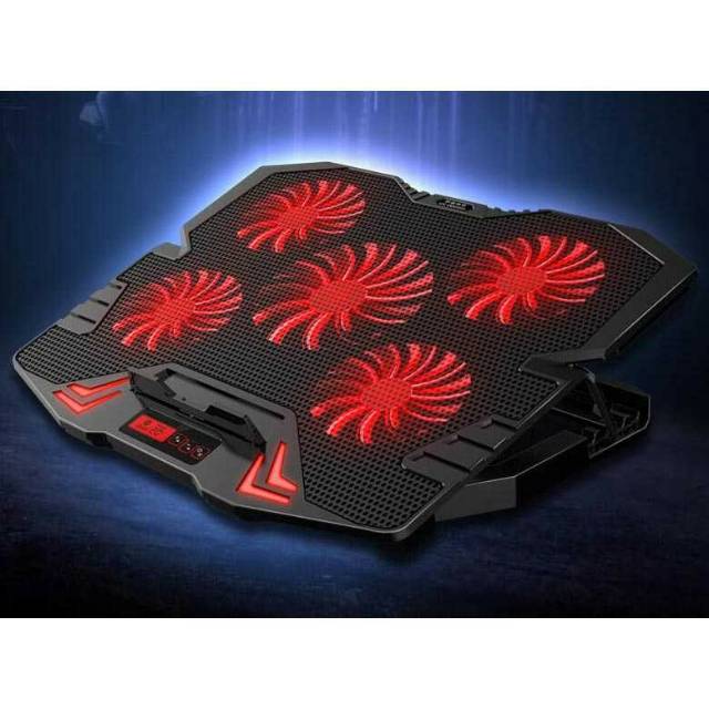 Taffware FAN Cooling Pad Kipas Pendingin Laptop 5 Kipas Merah