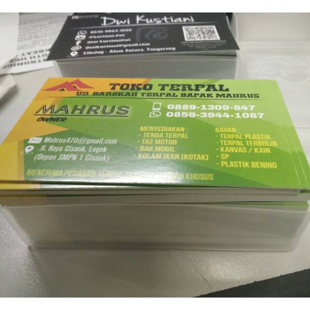 

KARTU NAMA 2 SISI + LAMINASI FREE BOX, murah