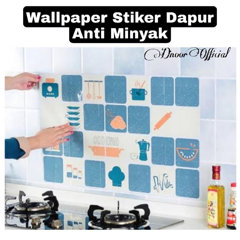 Wallpaper Stiker DAPUR Anti Minyak 45 x 70 cm bahan Aluminium Foil