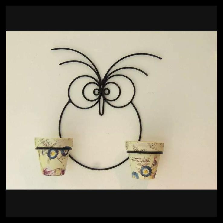 Lirik aku dong... Rak pot besi tempel pot besi gantung hiasan dinding unik burung hantu