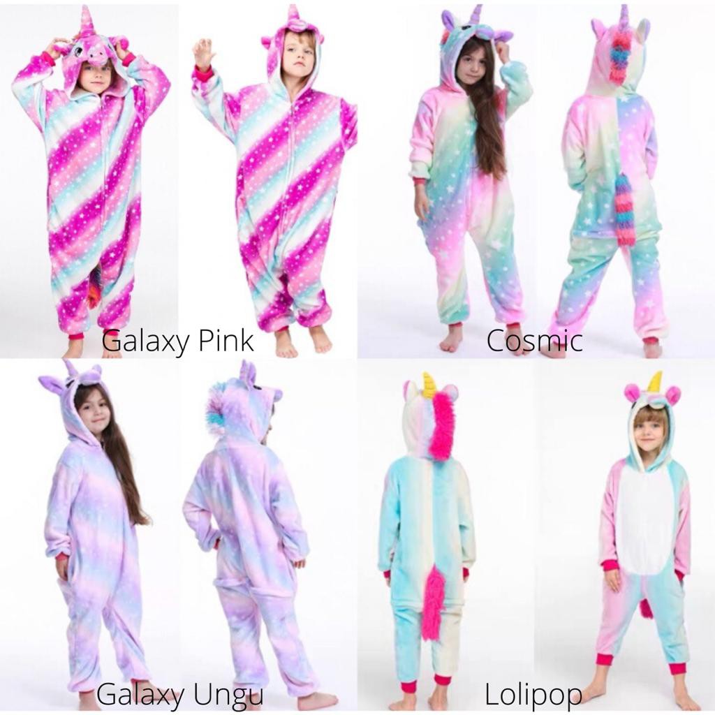 [READY STOCK JAKARTA] BAJU ONESIE UNICORN BASIC PINK KUDA PONY PIYAMA KOSTUM COSPLAY