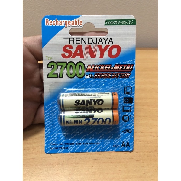 Baterai Charger Sanyo 2700mAh AA - Baterai Cas AA Sanyo 2700 Mah - Battery Recharger SANYO 2700MAh