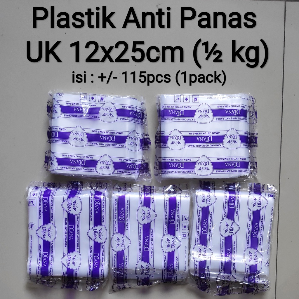 kantong plastik Tahan Panas isi 5 bks (Uk 1/4kg-1/2kg-1kg-2kg -5kg) Plastik Anti Panas