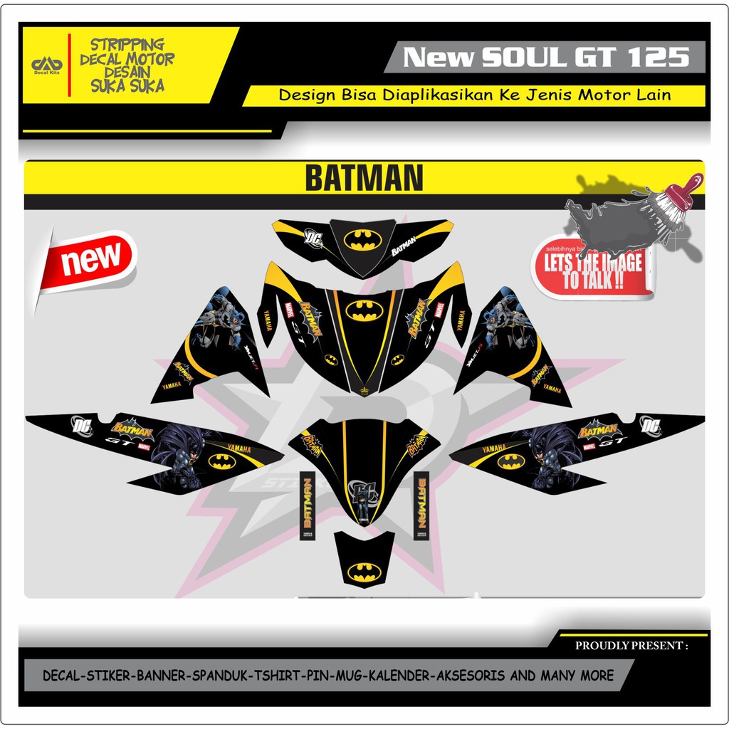 Sticker Decal Motor New Soul Gt 125 Fullbody Batman Shopee Indonesia