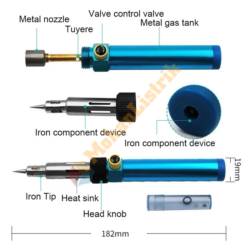 Solder Pena Gas Butane Blow Torch Pensil Korek PCB Cordless Api