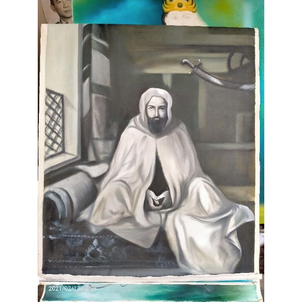 lukisan syech Abdul Qodir Jaelani 80x60cm