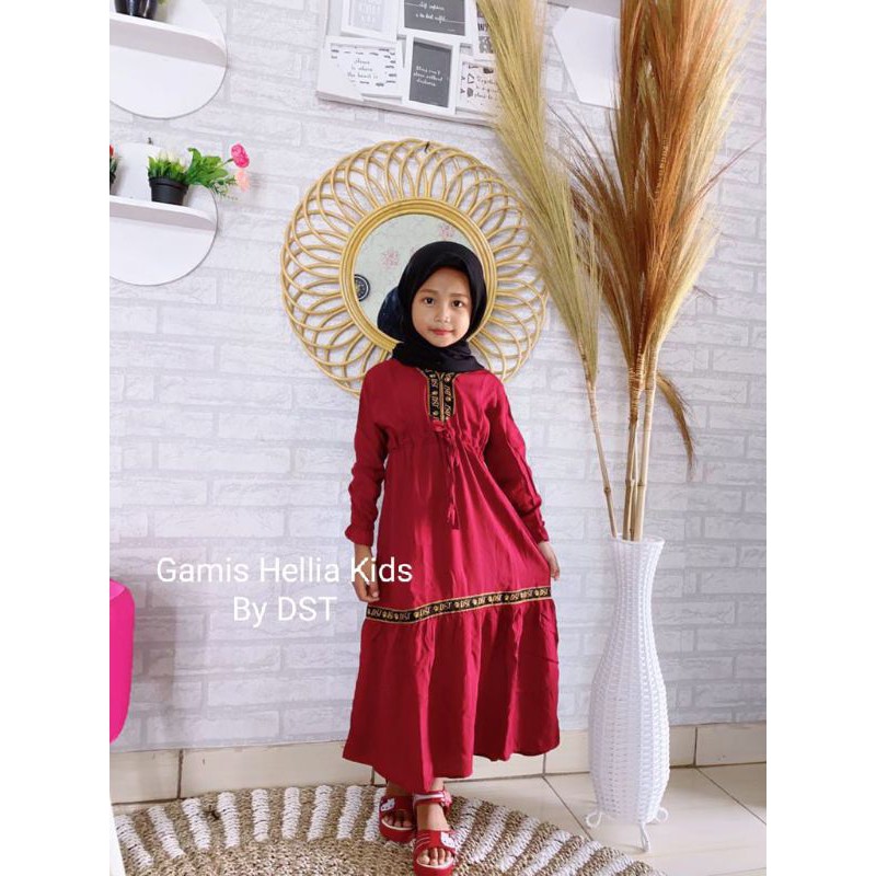gamis hellia kids/ gamis anak/ gamis anak rayon