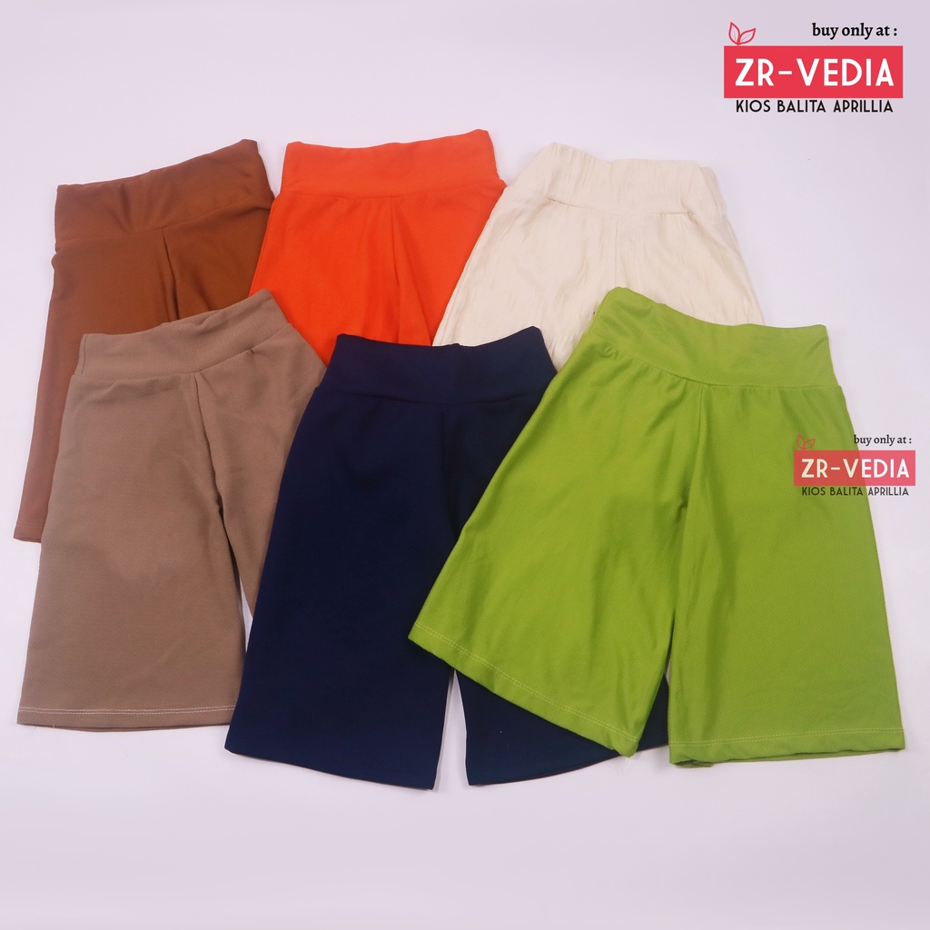 Kulot Polos uk 6-7 Tahun / Celana 3per4 Anak Perempuan Murah Pants Adem Cullotes Celana Pendek Kiosbalitaaprillia