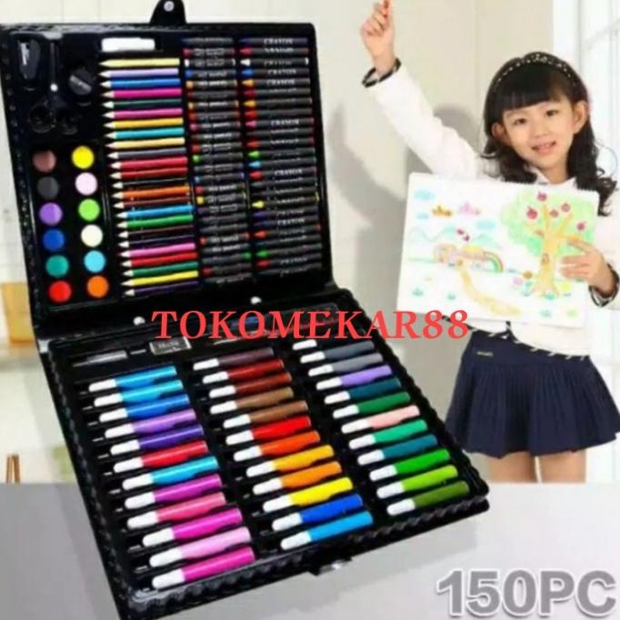 

Art set isi 150 pcs pensil crayon warna set alat lukis