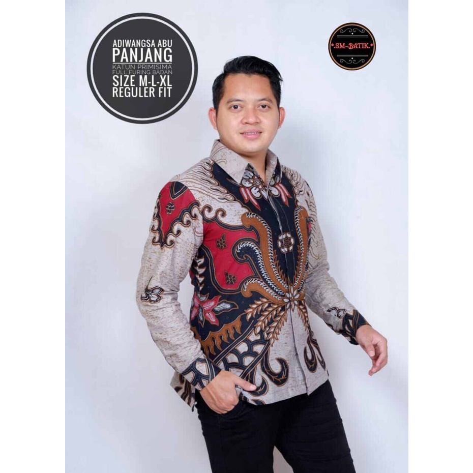 Kemeja batik premium terbaru / kemeja batik warna grey terbaru / batik lengan panjang warna silver / kemeja batik pria terbaru 2022 warna abu abu