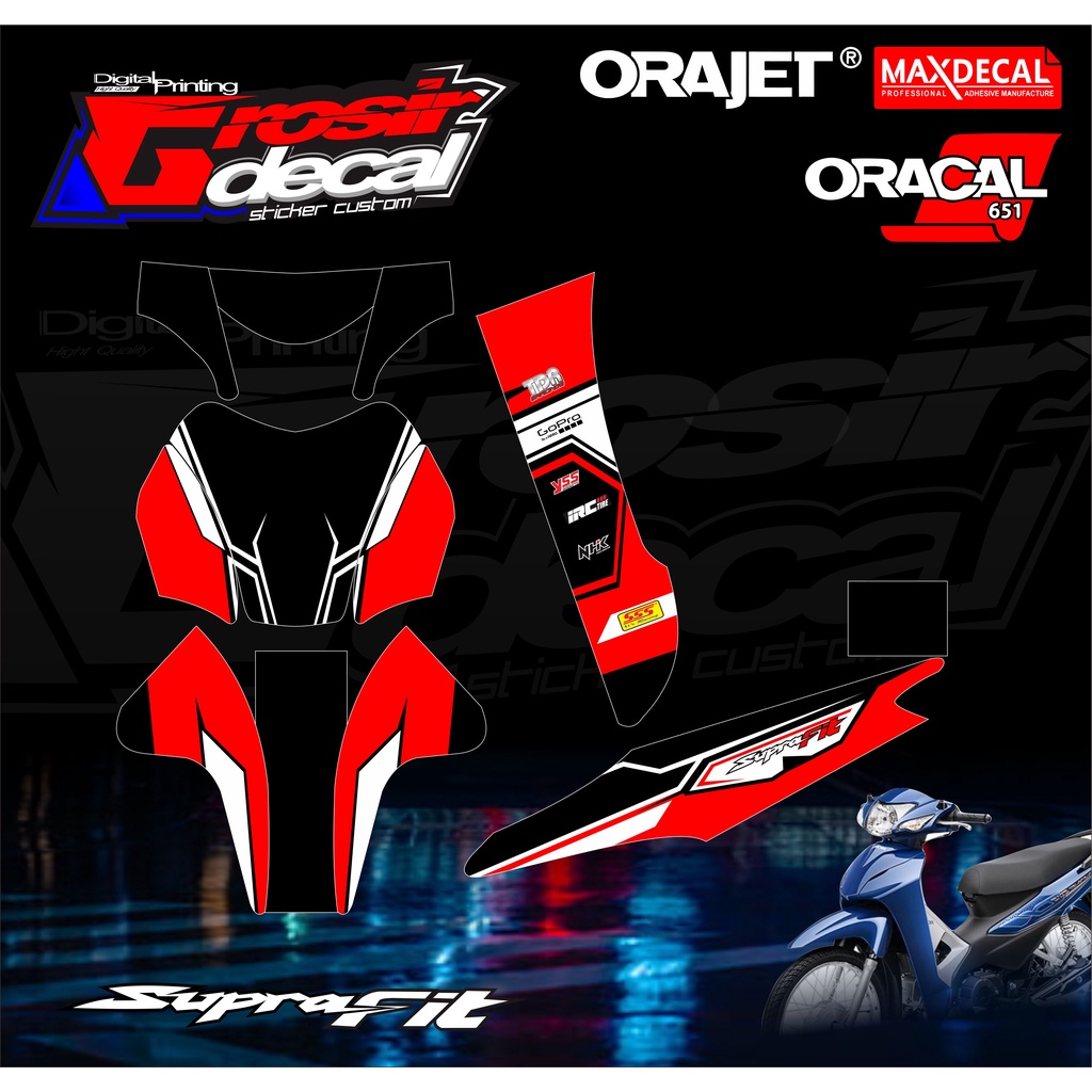 Sticker Stiker Supra Fit New / Fit X Full Body Bebas Reques