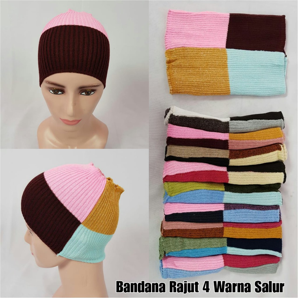 BEE - Ciput Rajut Bandana / Inner Hijab /  Ciput Rajut 2 - 4 Warna Dalaman Hijab Bandana