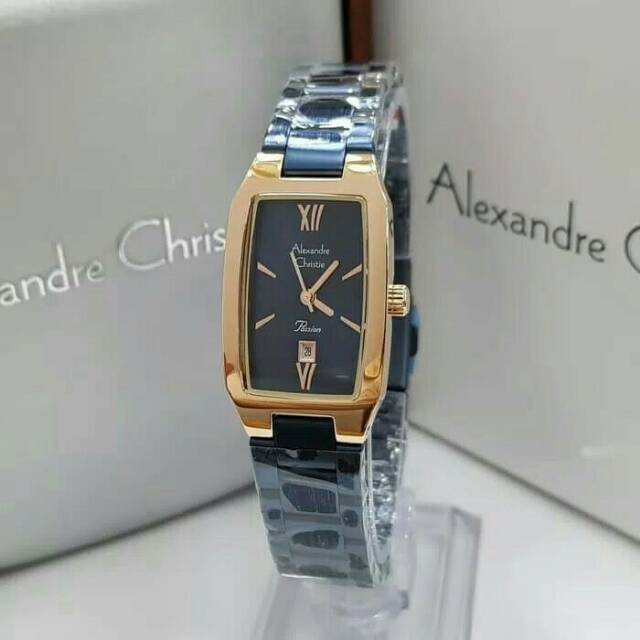 JAM TANGAN WANITA ALEXANDRE CHRISTIE AC2455 ROSEGOLD BLUE ORIGINAL