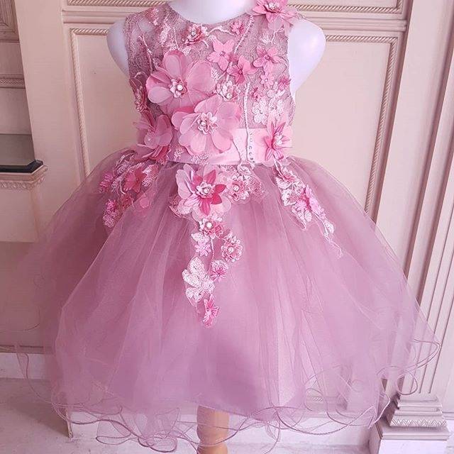 GA2567 PREMIUM NICOLINE  DRESS DUSTY ROSE gaun pesta tutu ulang tahun anak perempuan princess import