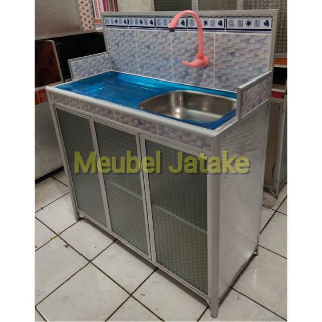 Meja Wastafel  Wastapel Rak Piring 3 Pintu Kran  Plastik 