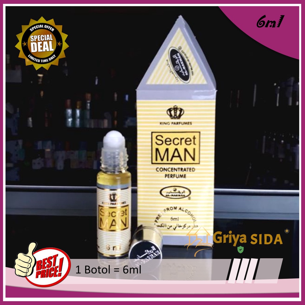 Parfum Secret man 6ml alraehan minyak wangi aroma al raehan mirip al rehab parfum Harga grosir PROMO!!