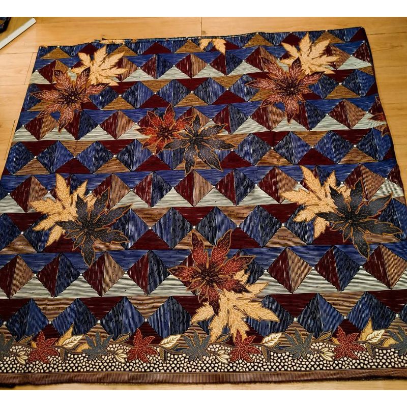 Kain Batik Solo motif daun pepaya biru ( Primissima )