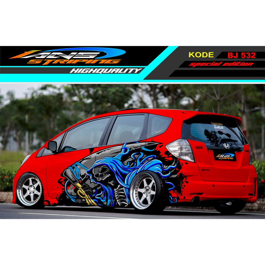 STICKER MOBIL JAZZ BRIO AGYA SIGRA YARIS / STIKER MOBIL SKULL / STICKER DECAL MOBIL TERBARU