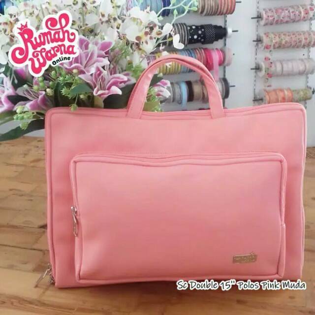 Softcase Laptop Dobel Polos 15 inch Rumah Warna