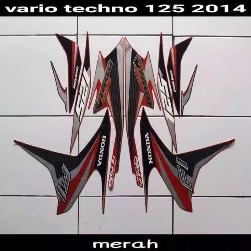 striping/stiker Vario 125 old merah