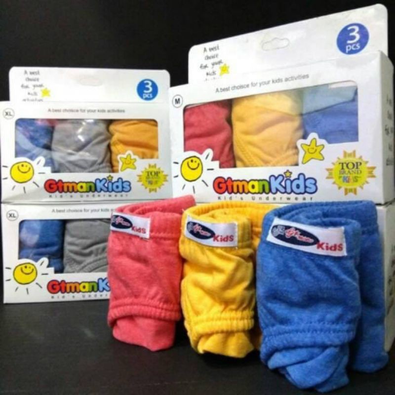 GTMAN kids Celana dalam Anak Cowok GMX-KIDS Sekotak 3Pcs