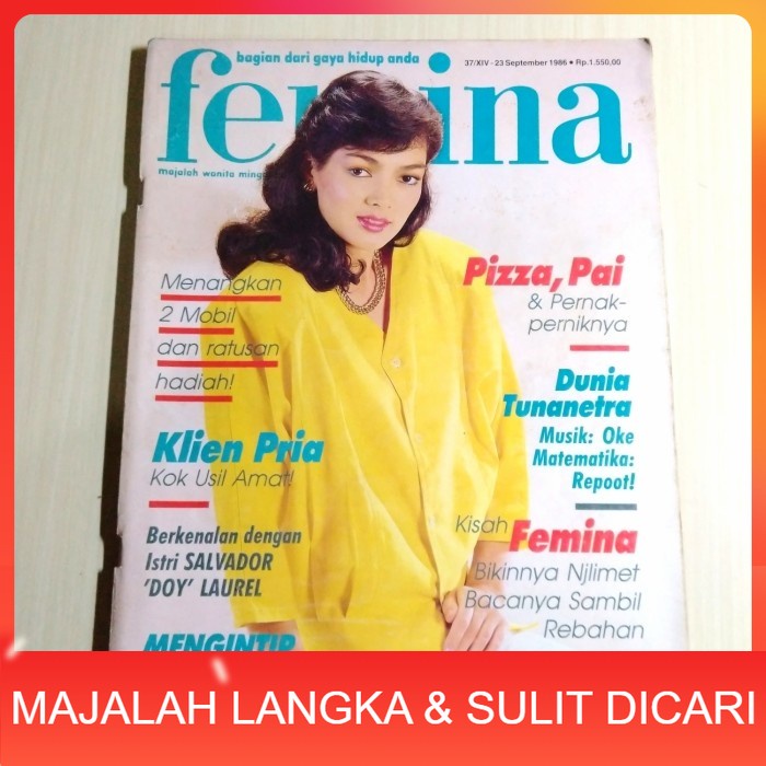 Majalah FEMINA No.37 Sep 1996 IDA IASHA (RARE ITEM) Langka