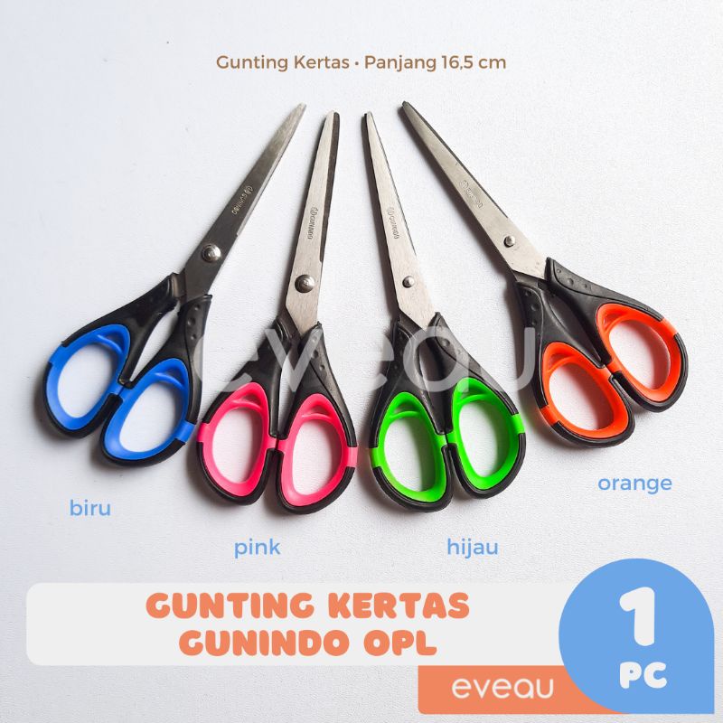

Gunting Kertas Gunindo OPL Panjang 16,5 cm Satuan Paper Scissor Pemotong
