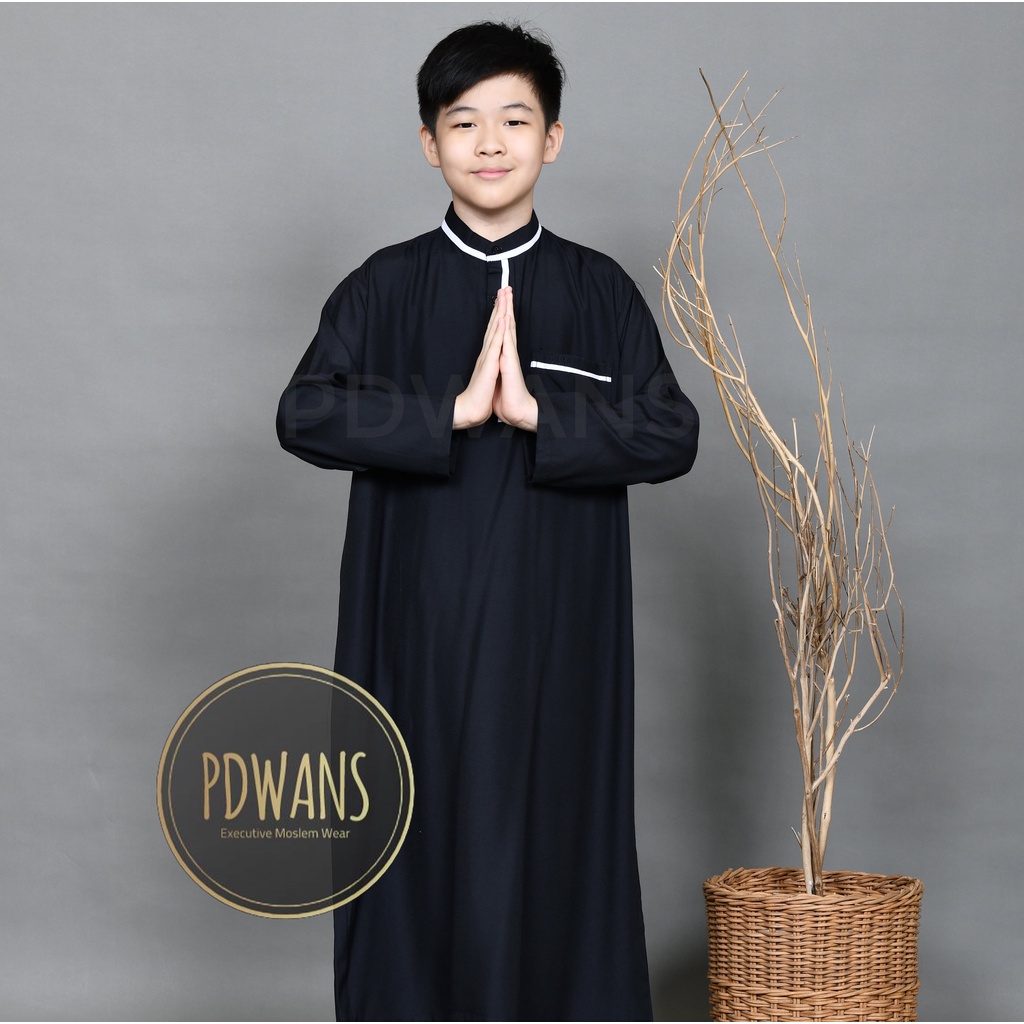 JUBAH ANAK REMAJA TANGGUNG Baju Muslim Anak Jubah Gamis Putih Hitam