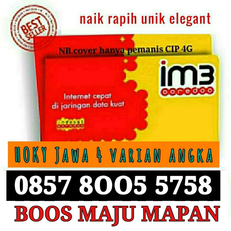 nomor cantik IM3 BOO5 maju mapan 4varian angka