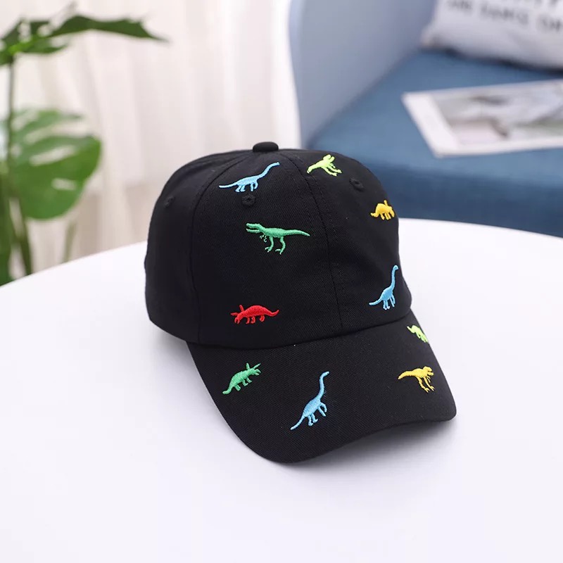 Topi Anak Dino Bahan Katun Drill Full Bordir