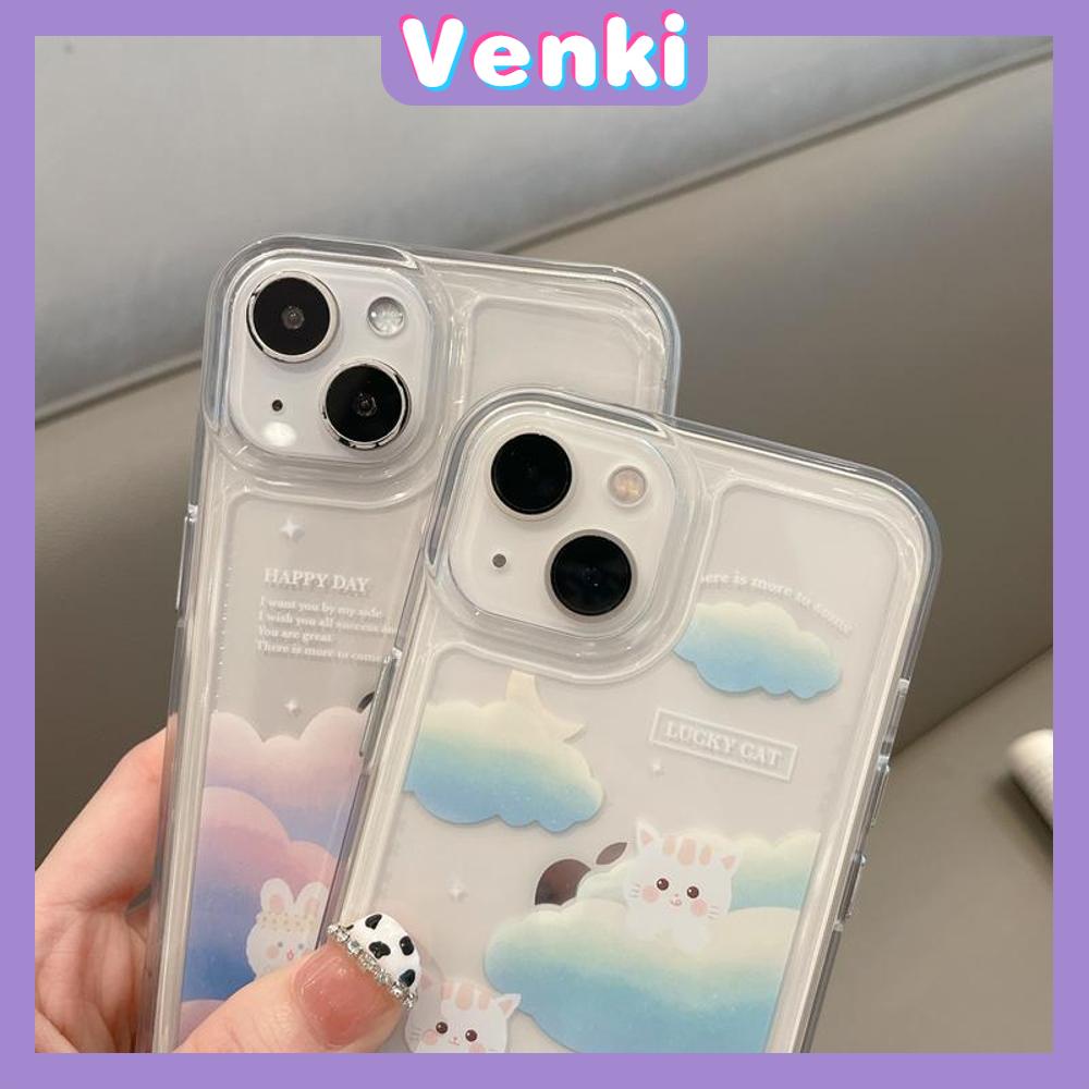 iPhone Case Clear Case Thick TPU Shockproof HD Space Case Protection Camera Plating Button Rabbit Cloud Moon Cute For iPhone 13 Pro Max iPhone 12 Pro Max iPhone 11 iPhone 7 Plus