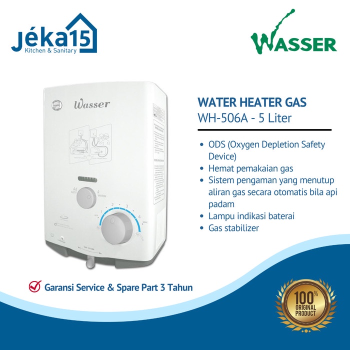 {elekstore} Water Heater Gas WASSER 506 ALPG  Pemanas Air Kamar Mandi Berkualitas