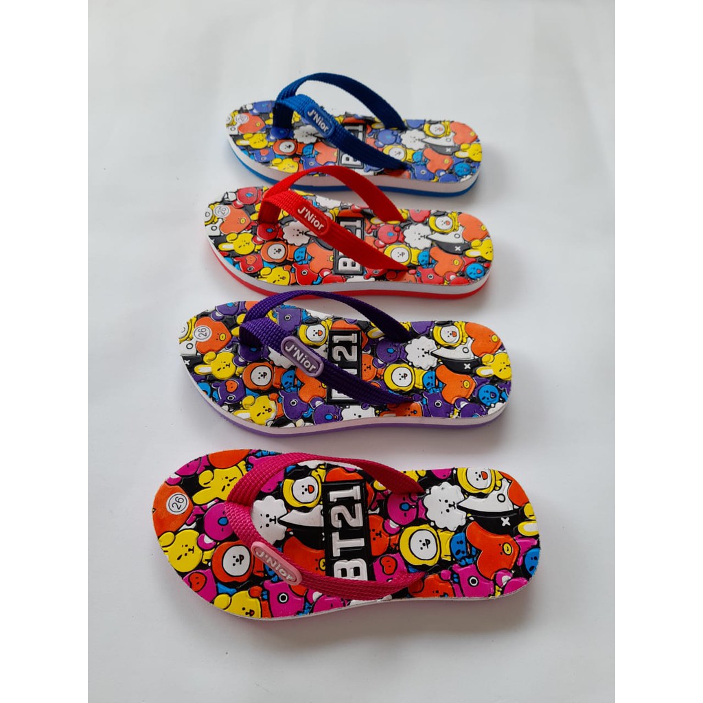 sandal jepit anak perempuan motif BT21