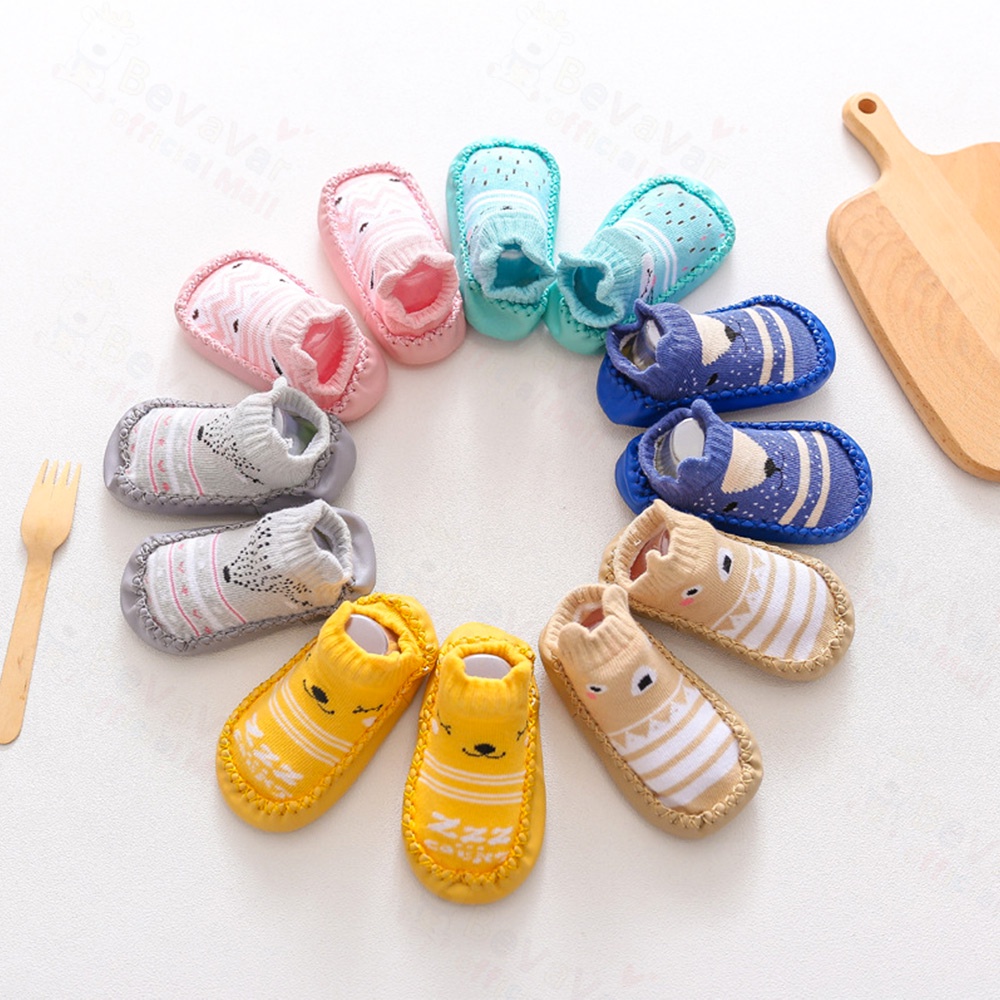 BEVAVAR Sepatu Bayi Prewalker Lucu Kaos Kaki Sepatu Anak Bayi Anti Slip