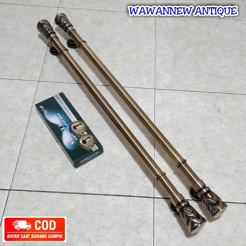 Handle Pintu / Gagang Pintu Rumah Pagar Kuningan Antik Motif Nanas 100cm