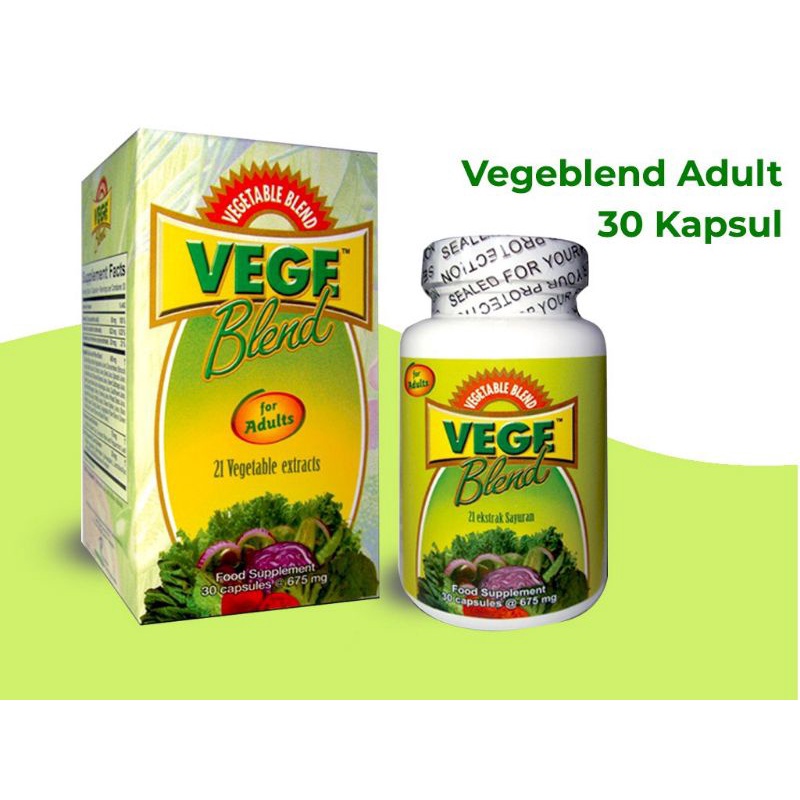 Vegeblend 21 Junior Ekstrak 21 Jenis Sayuran  - Kapsul Suplemen Sayuran dan Buah