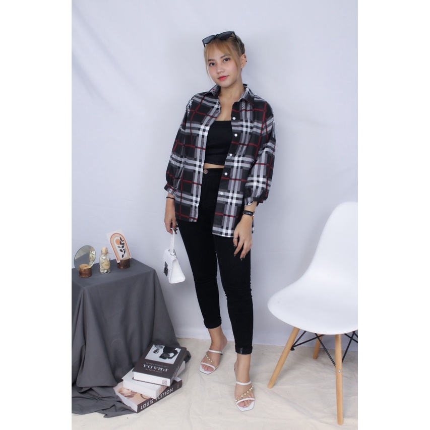 RX Fashion - Kemeja Guilen Oversize Shirt // Oslin Oversize -R1-BB-KTK BESAR - HITAM