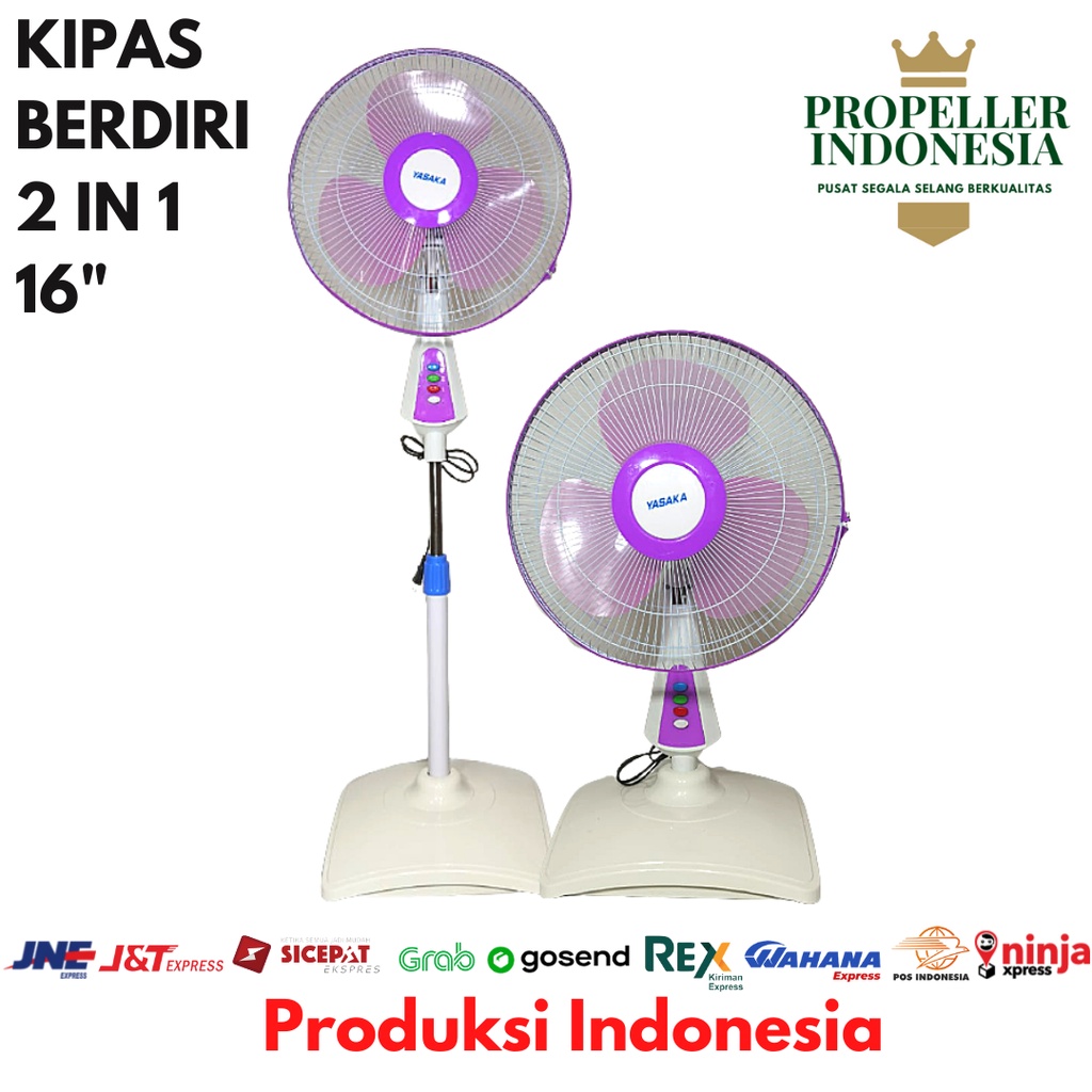 Kipas Angin Berdiri 2 in1 Kipas Angin Portable 16Inch - 1604A StandFan