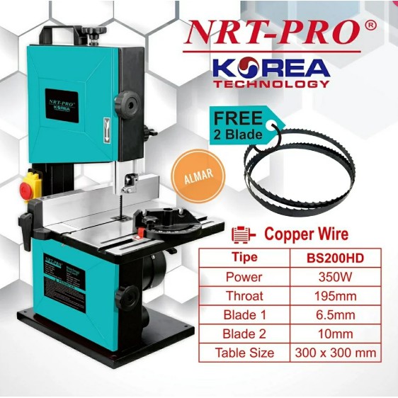 Mesin Band Saw NRT PRO 8 Inch BS200HD Gergaji Potong Kayu 