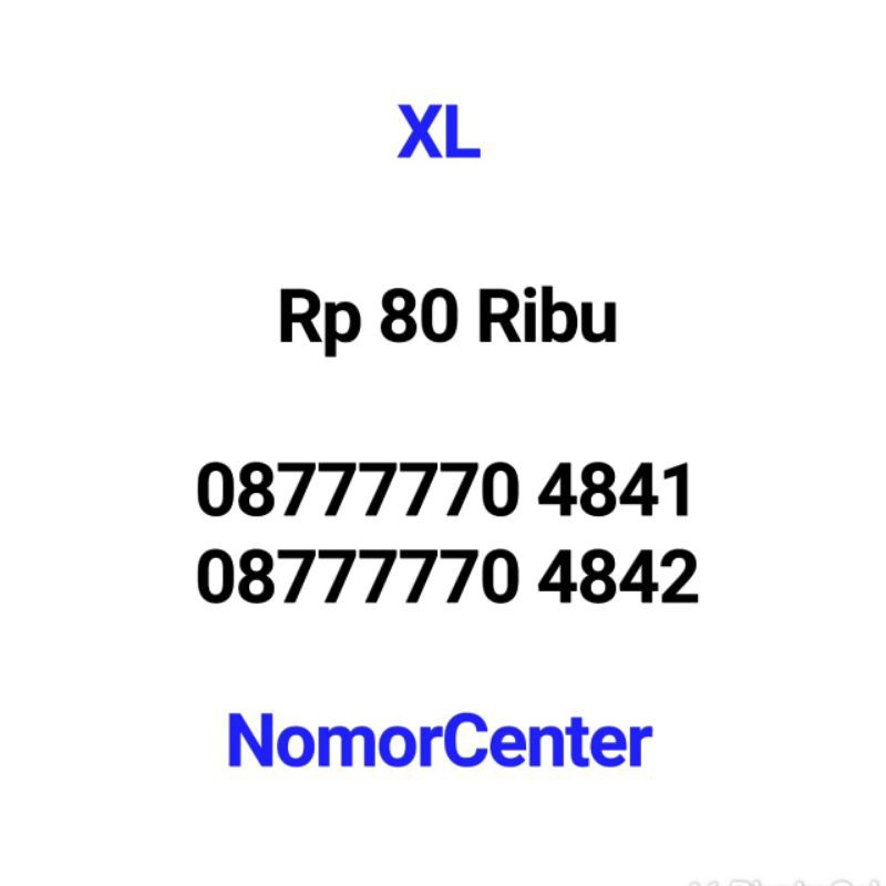 Nomor Cantik XL 7770 4841 Tengah Triple 777 Murah