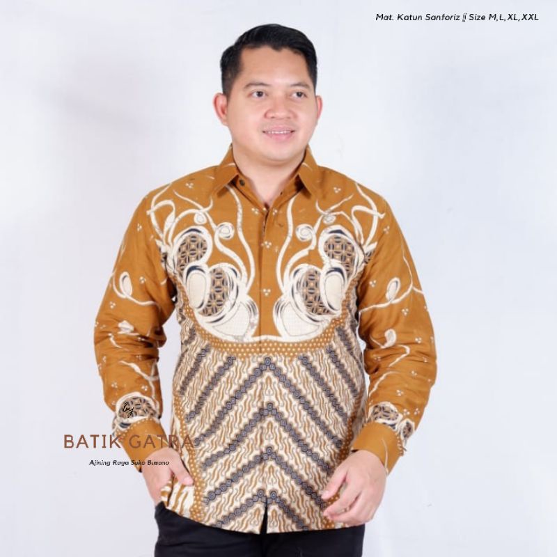 Batik Pria Lengan Panjang Motif Parang Alit Lapis Furing