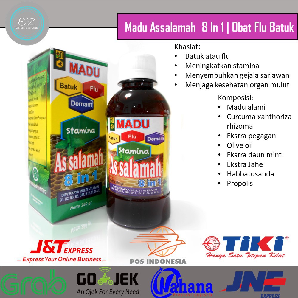 

Asli Madu Assalamah 8 In 1 | Herbal Flu Batuk Obat Herbal Demam Original BPOM