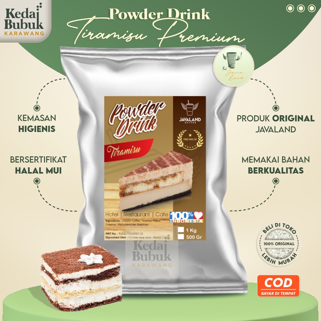 

Javaland Bubuk Minuman 1Kg Drink Serbuk Powder Aneka Rasa Tiramisu Kekinian Premium Original