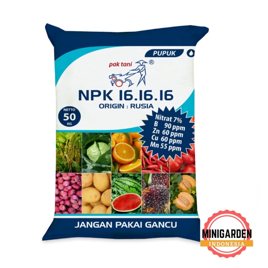 NPK BIRU ZAK 50 KG KHUSUS GOJEK GRAB INSTANT npk biru16-16-16 pak tani