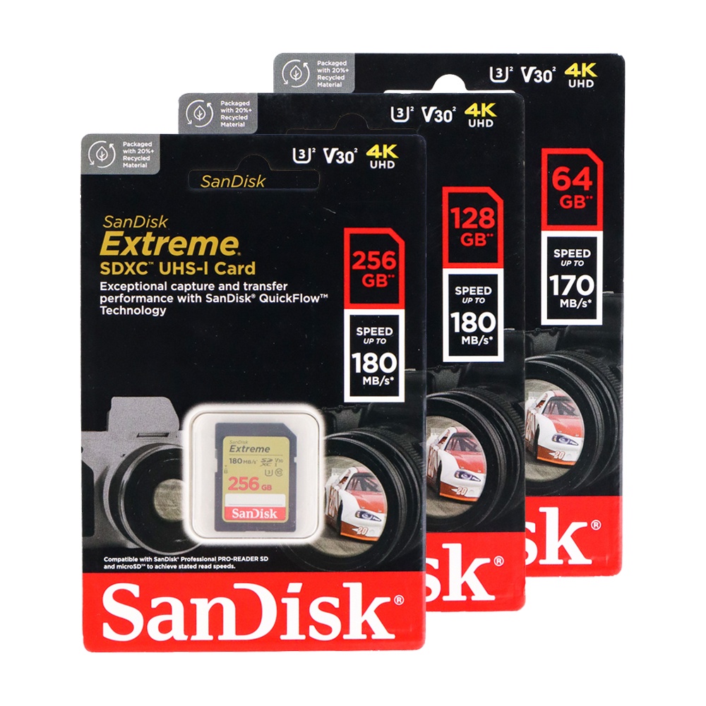 Sandisk SD Card Extreme V30 U3 4K 128GB - SDSDXVA-128G