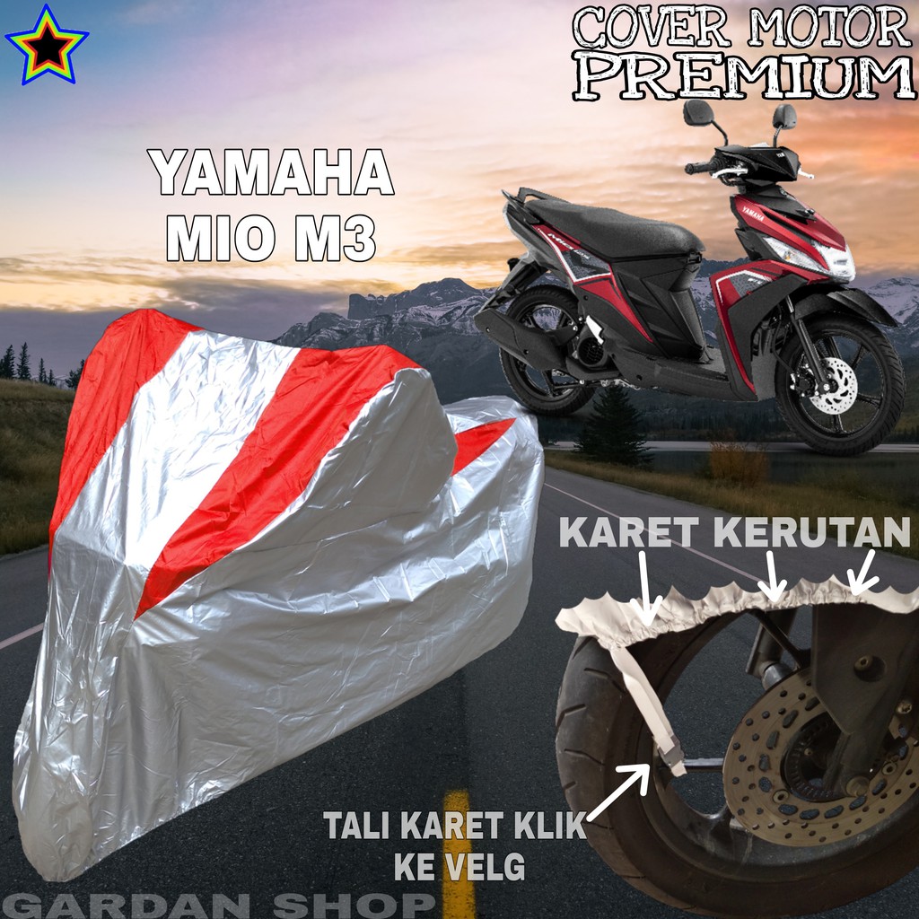 Sarung Motor YAMAHA MIO M3 Silver MERAH Body Cover Penutup Motor Yamaha Mio M3 PREMIUM