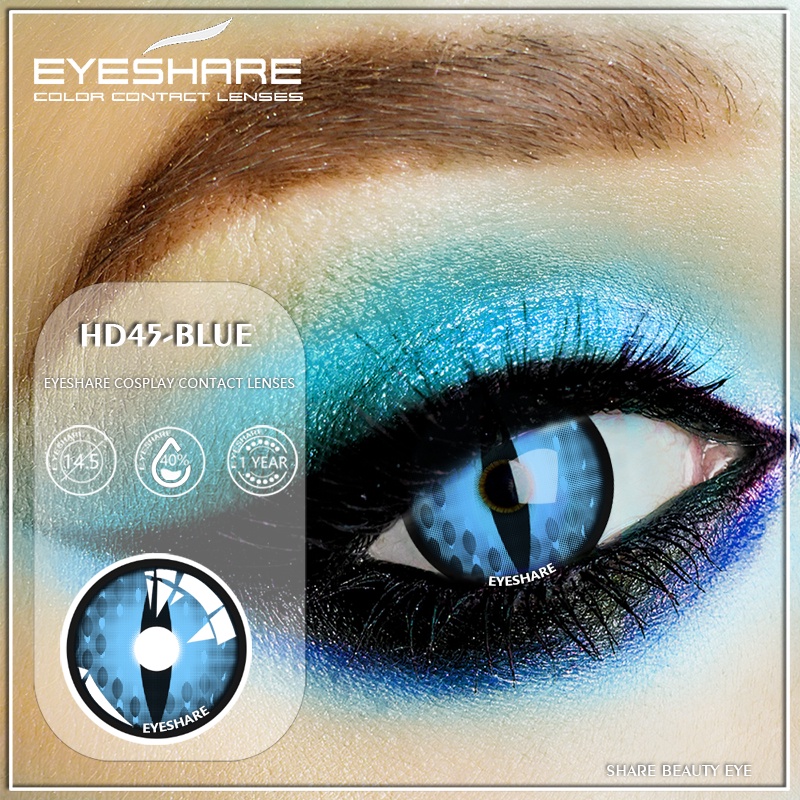 New Cosplay Kontack Mata Softlens Halloween Anime Crazy Warna-kuning normal minus (0.00) Merah Ungu Biru CRAZY color free lenscase