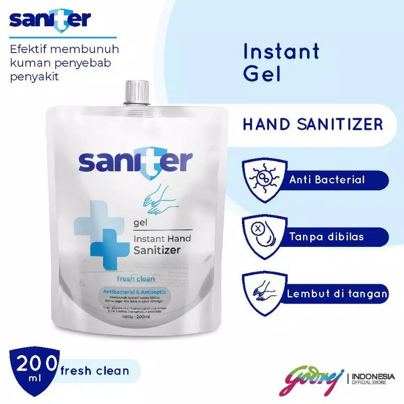 Saniter Handsanitizer Gel Pouch refill 200ml