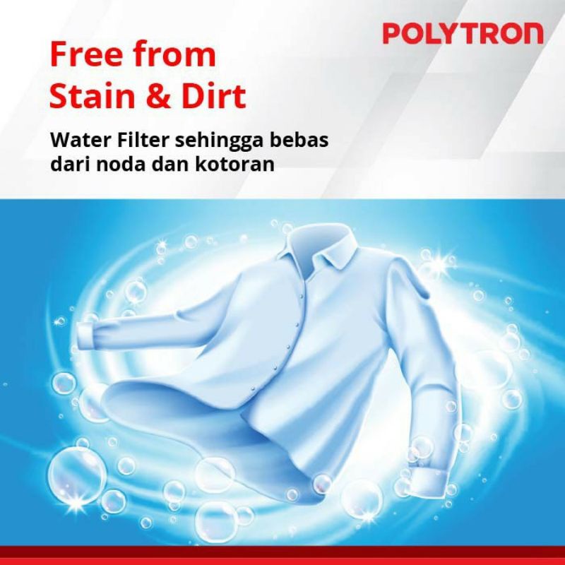 POLYTRON PWM 751 MESIN CUCI 2 TABUNG POLYTRON TWIN TUB KAPASITAS 7.5 KG